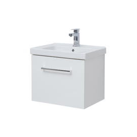 Тумба Dreja BIG INN, 65 см, 1 ящик, белый глянец и раковина MyJoys Гармония 65 см, 77.0201W + 640214 - фото, отзывы, цена